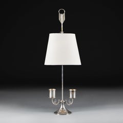 A Large Silver Bouillotte Lamp