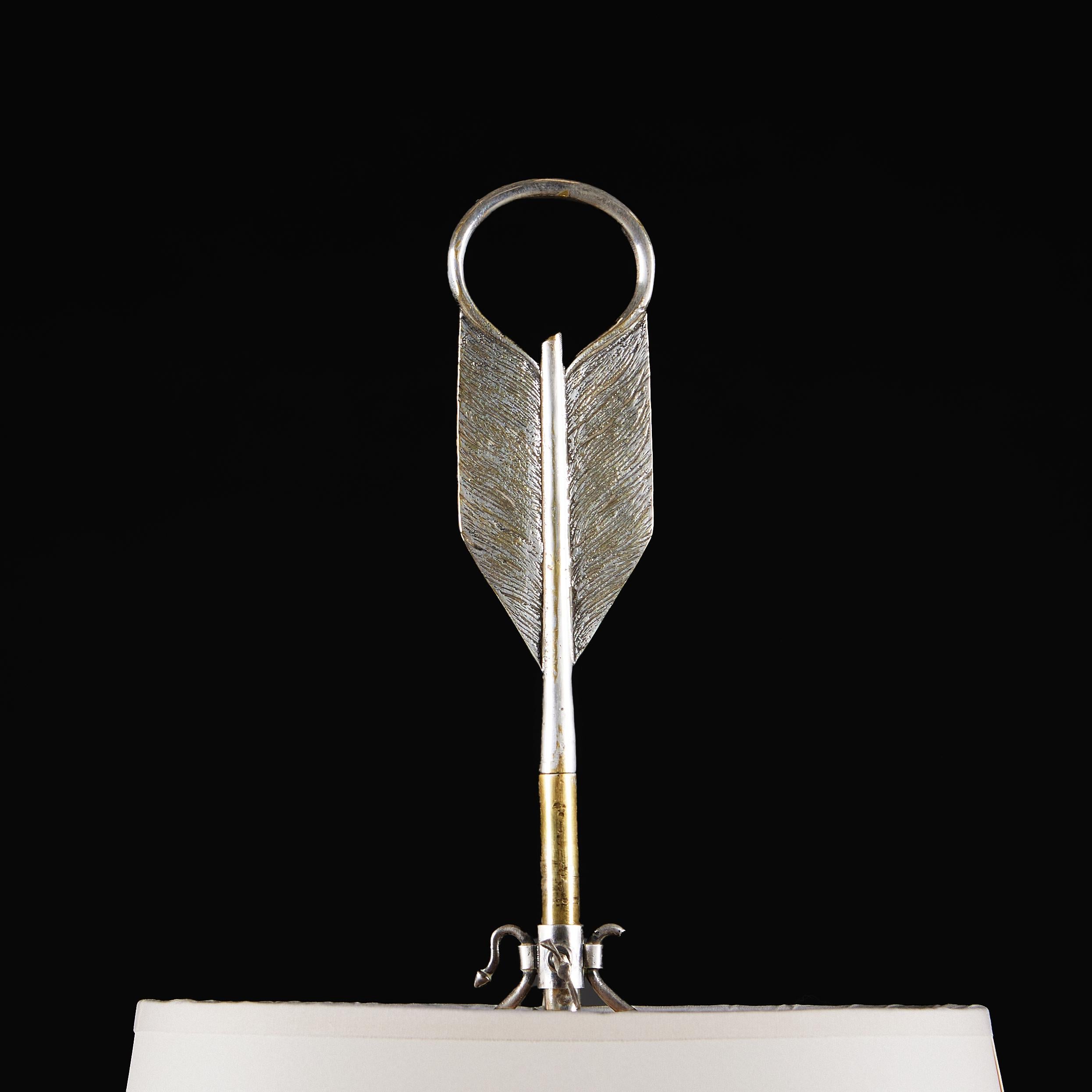 20th Century A Large Silver Bouillotte Lamp