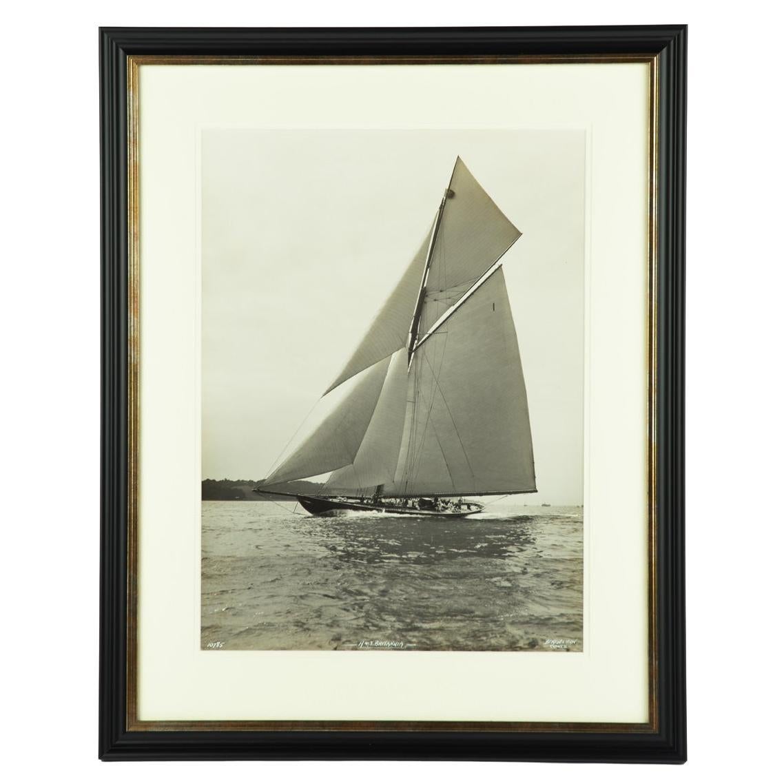 A large silver gelatin photographic print of H.M.Y. Britannia by Beken