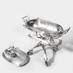 Large Silver Plate Carving Trolley or Roast Beef Trolley by Erguis