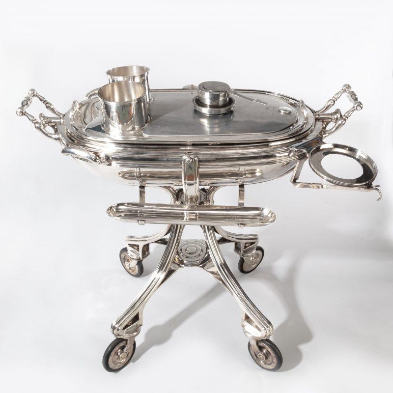 Large Silver Plate Carving Trolley or Roast Beef Trolley by Erguis In Good Condition In Lymington, Hampshire