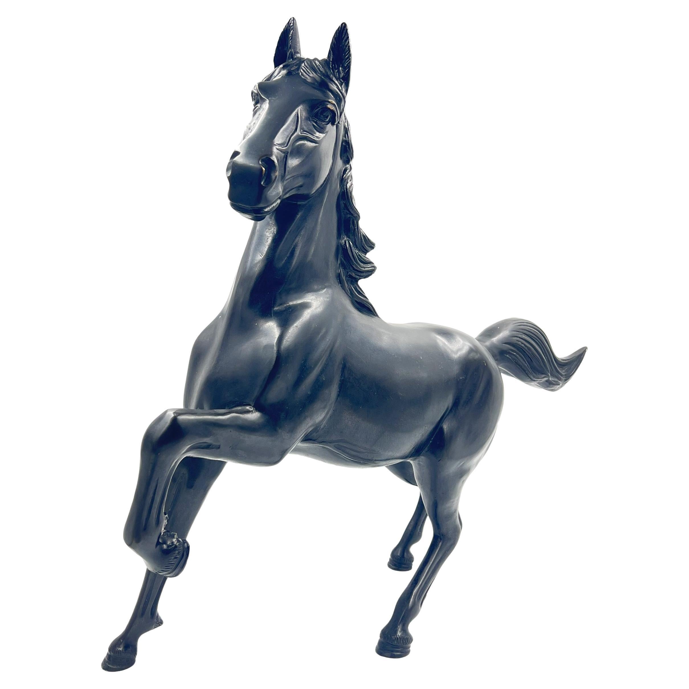 A Large Singed Japanese Bronze Horse Sculpture, Showa/Taisho Period