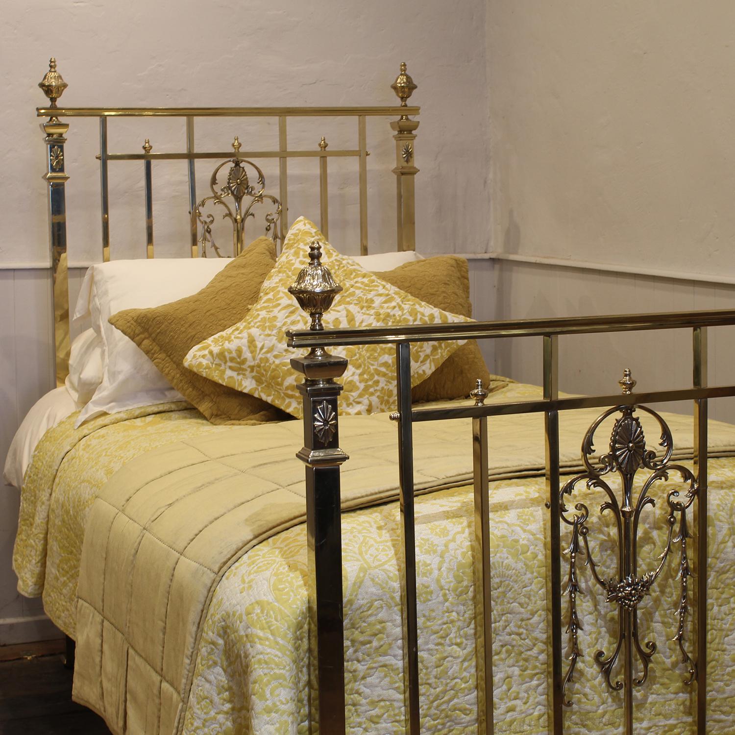Edoardiano Un grande letto antico edoardiano singolo in ottone MS78 in vendita