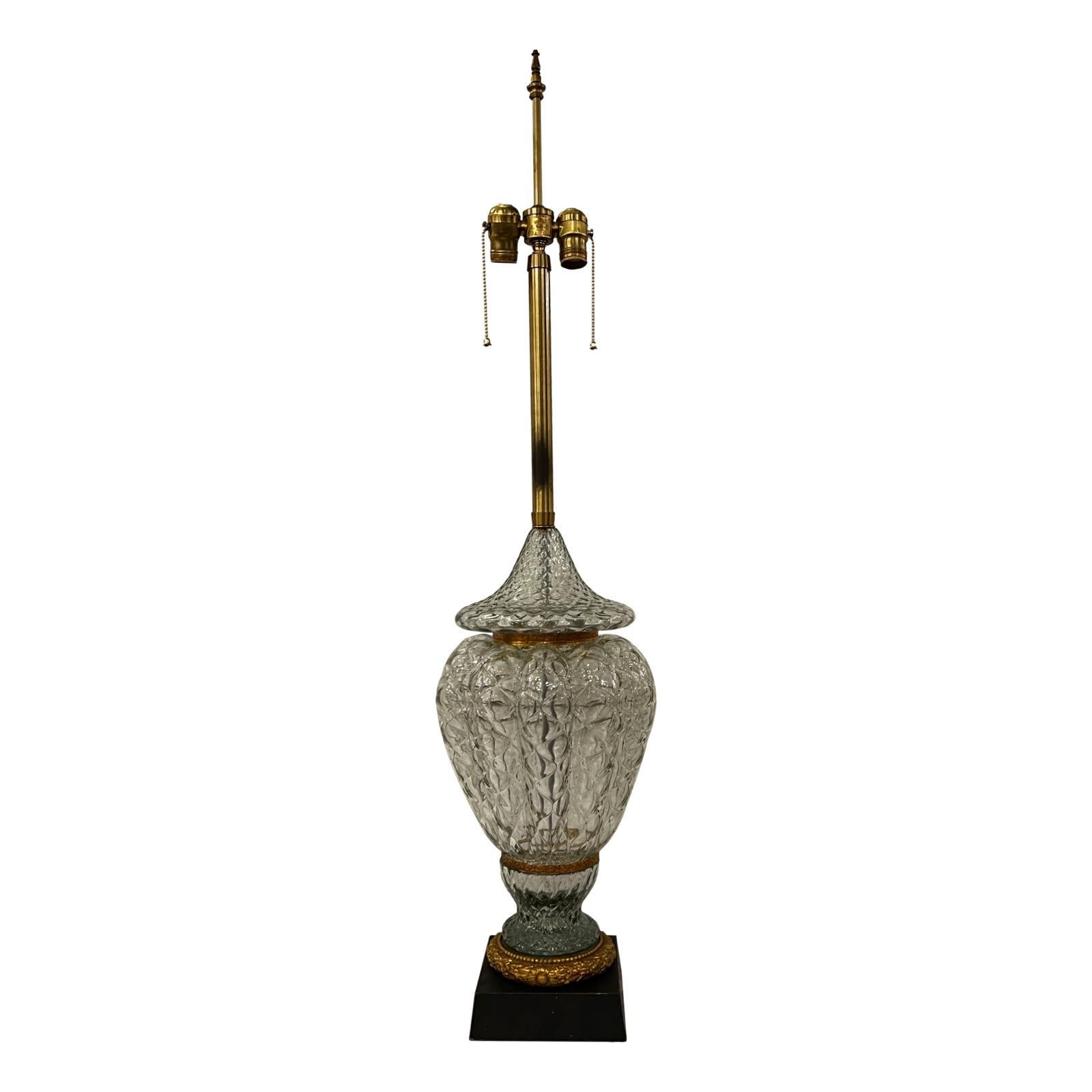 Italian Large Single Murano Glass Lamp For Sale