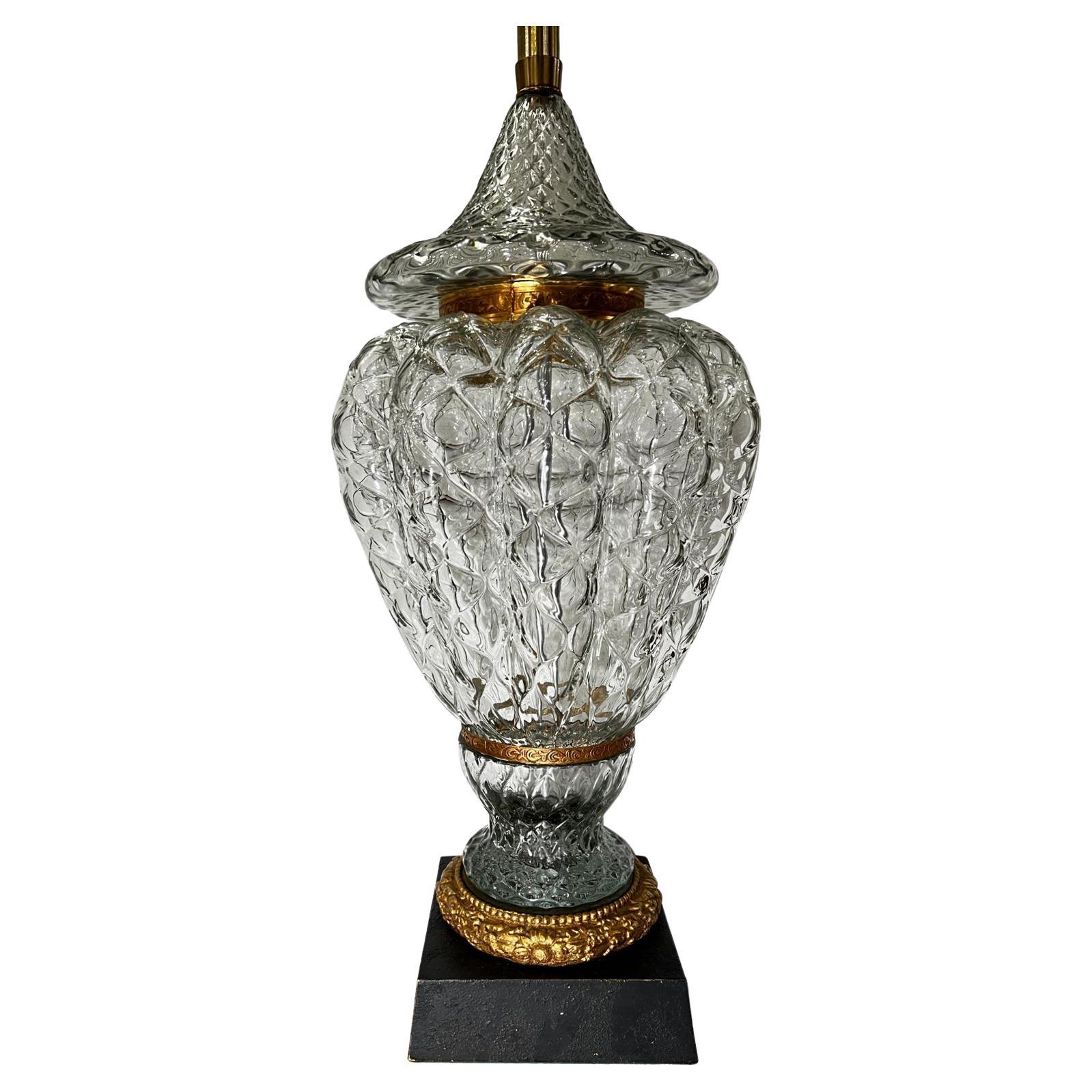 Large Single Murano Glass Lamp For Sale