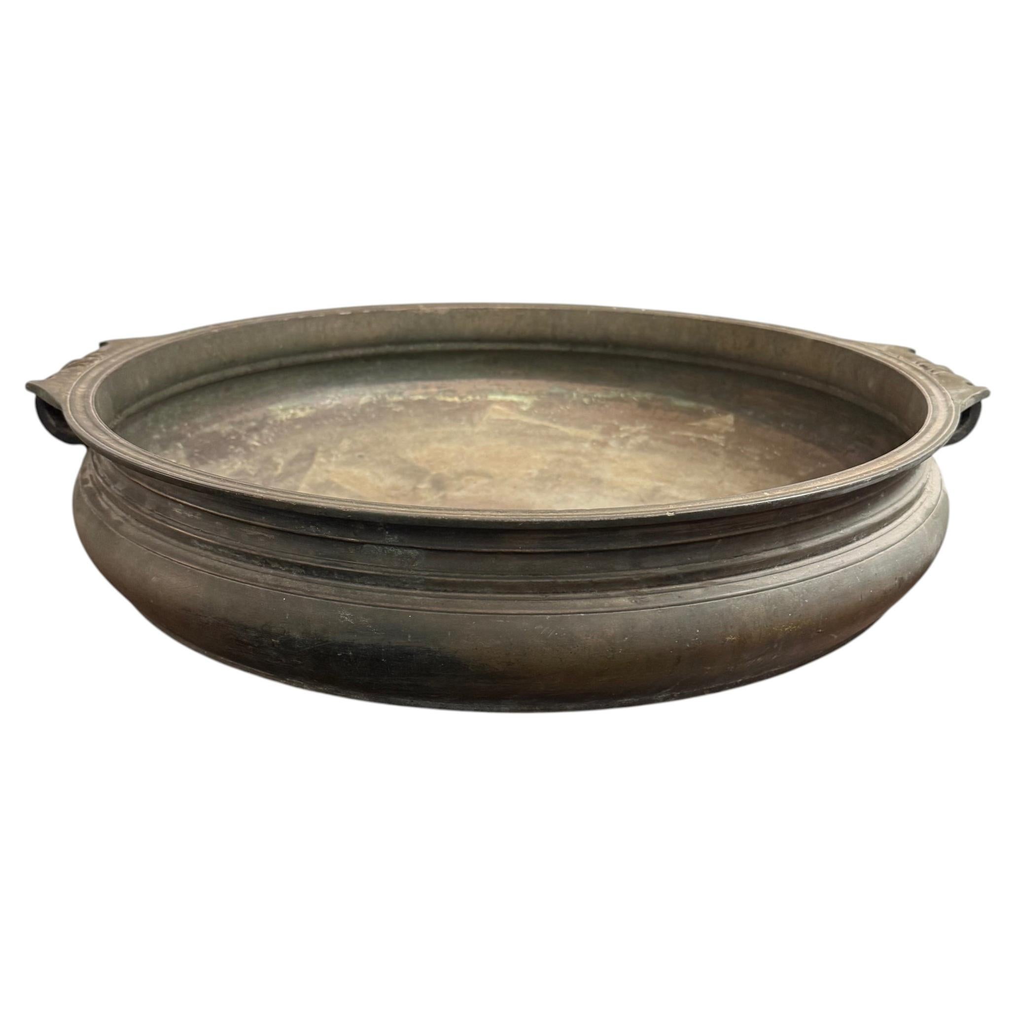 A Large Solid Bronze Indian Urli Bowl, Early 20th Century