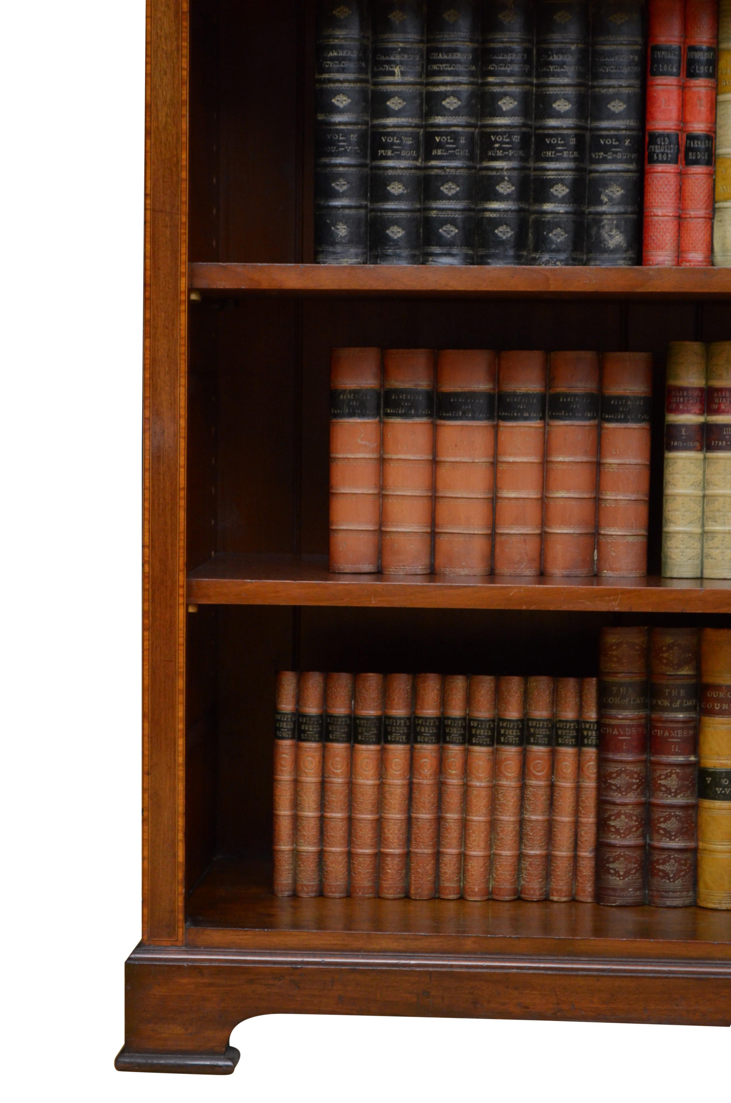 Large Solid Mahogany Victorian Open Bookcase at 1stDibs