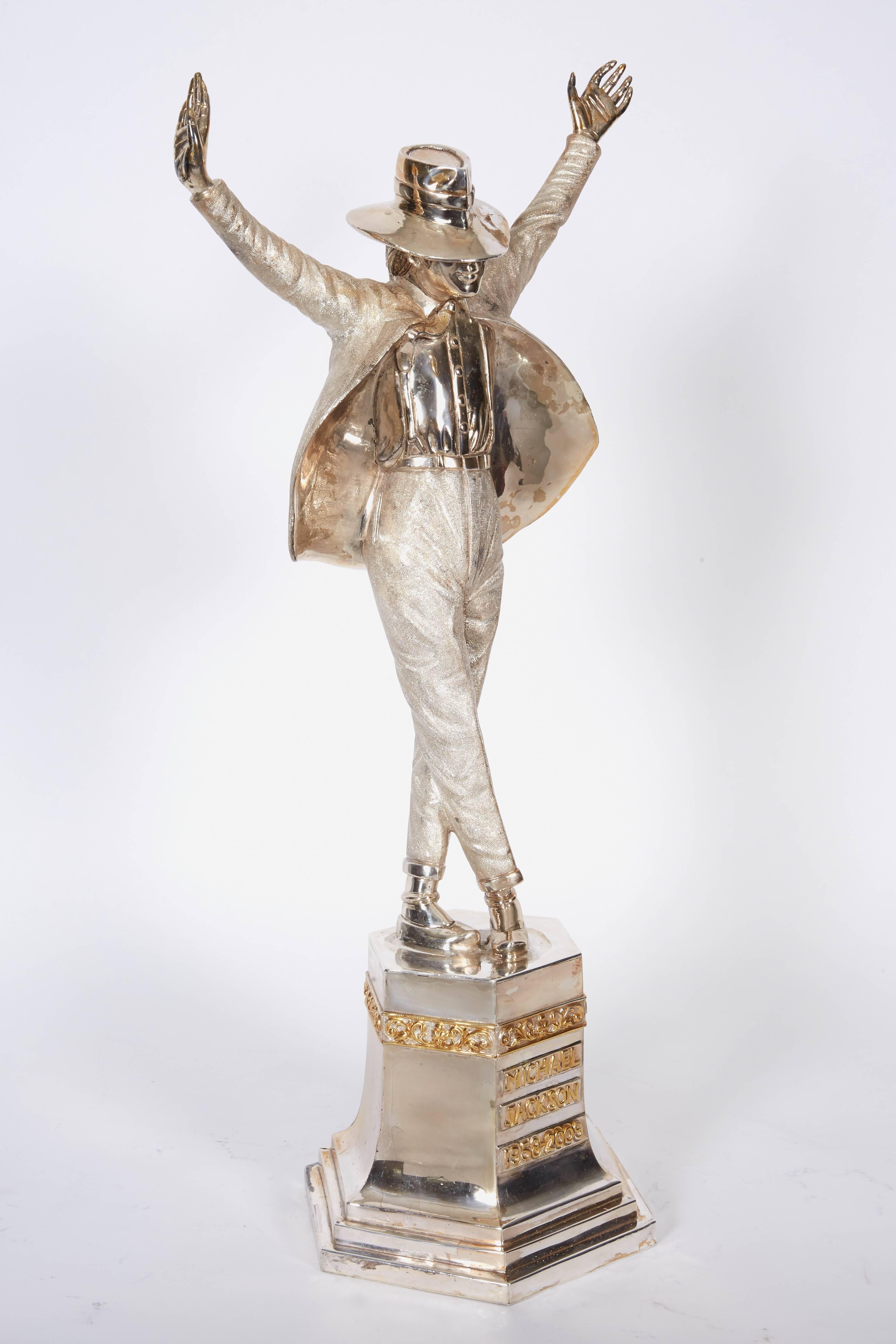 Large Solid Silver Figure Statue of Michael Jackson 