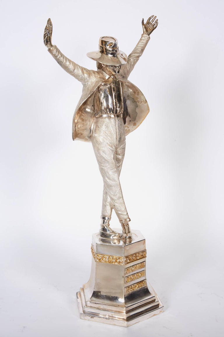 Large Solid Silver Figure Statue of Michael Jackson "King of Pop" by