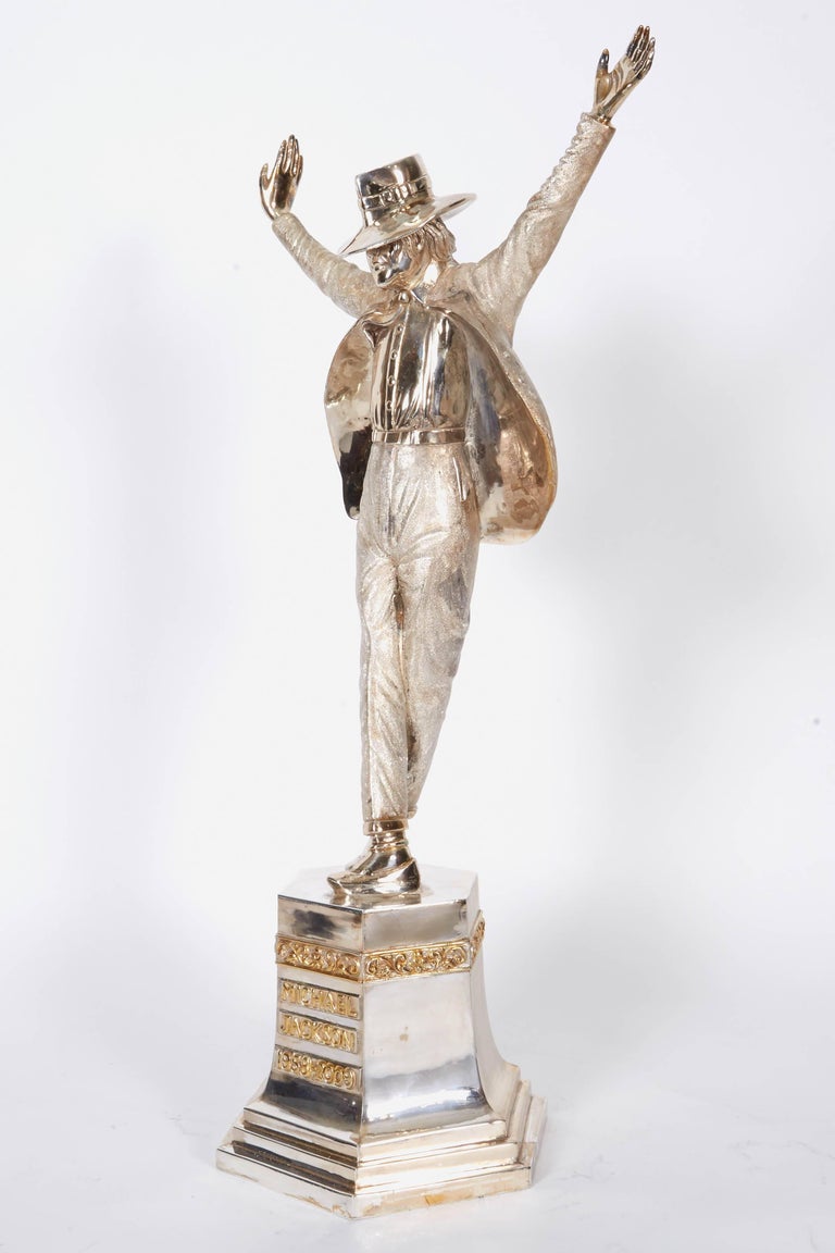 Large Solid Silver Figure Statue of Michael Jackson "King of Pop" by