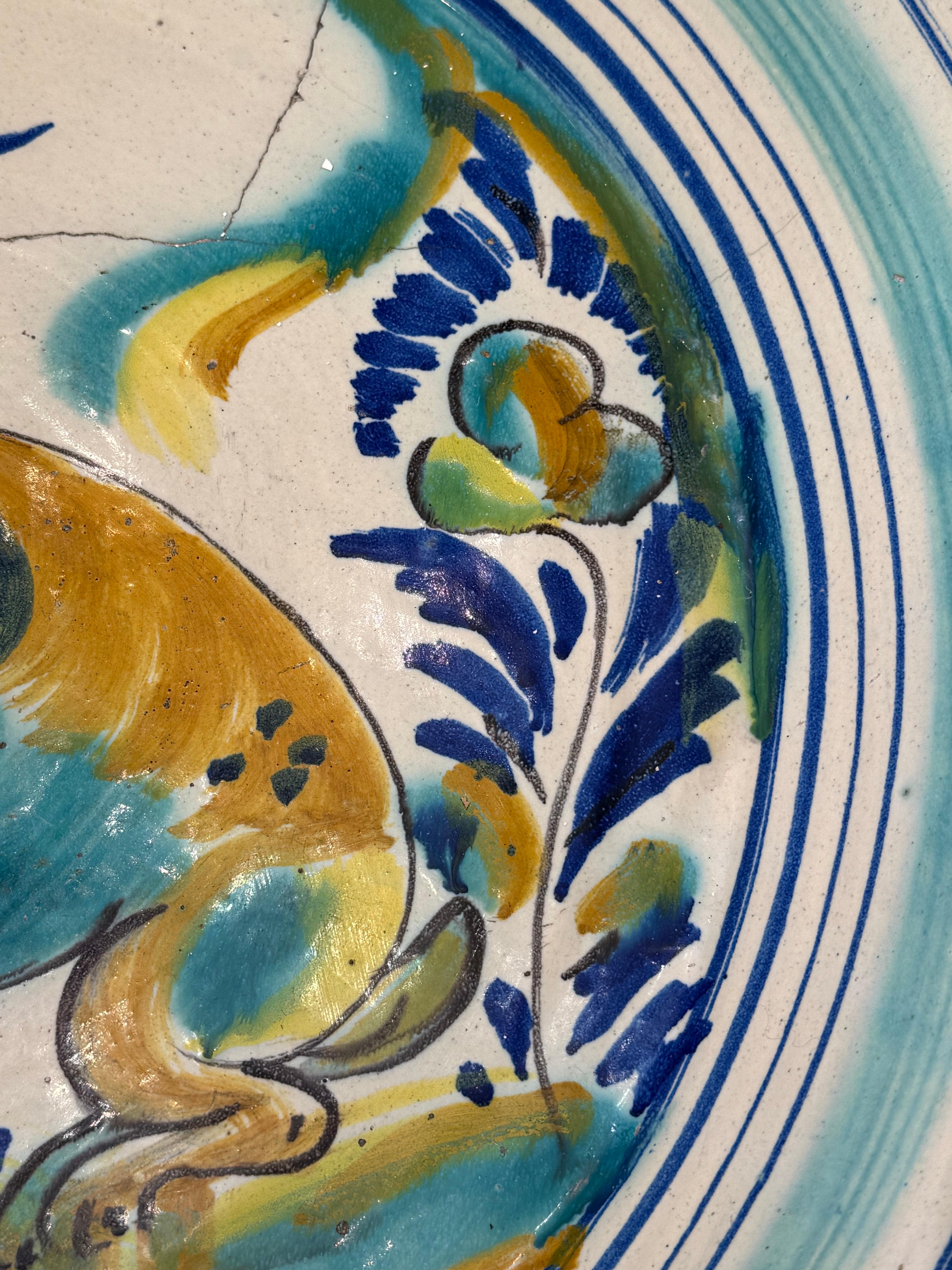 A Large Spanish Hand Painted Lebrillo Bowl, 19th Century For Sale 3