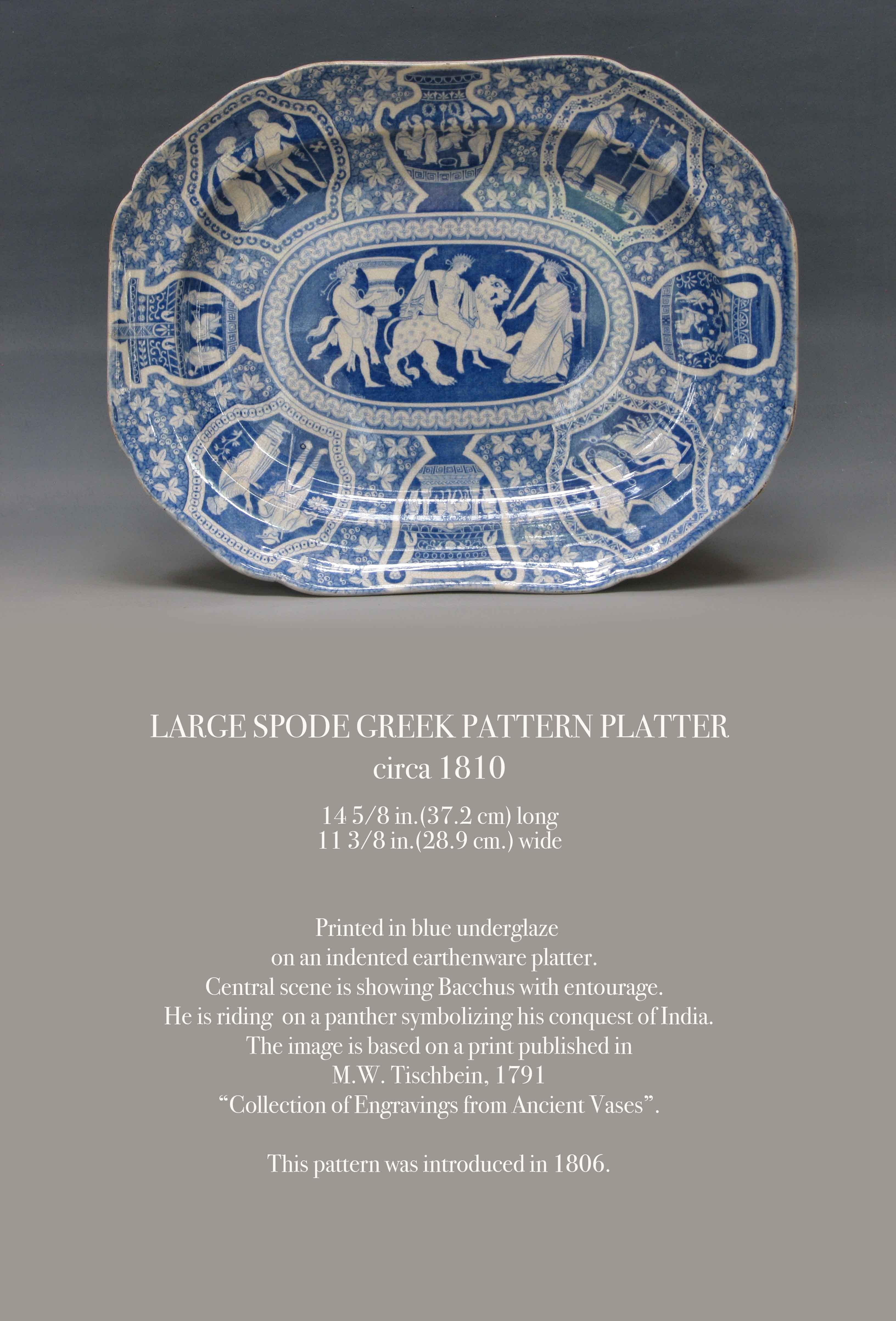 Large spode Greek pattern platter

Circa 1810.

14 5/8