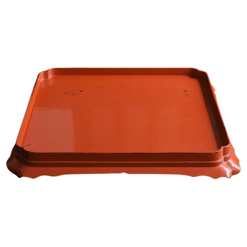 A large square tray made of Japanese antique lacquer / Late Edo period/19th