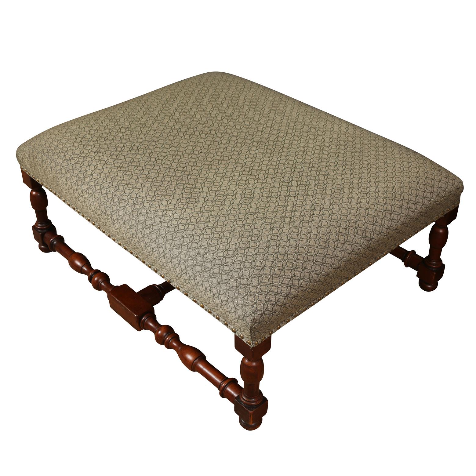 20th Century A Large Square Upholstered Ottoman