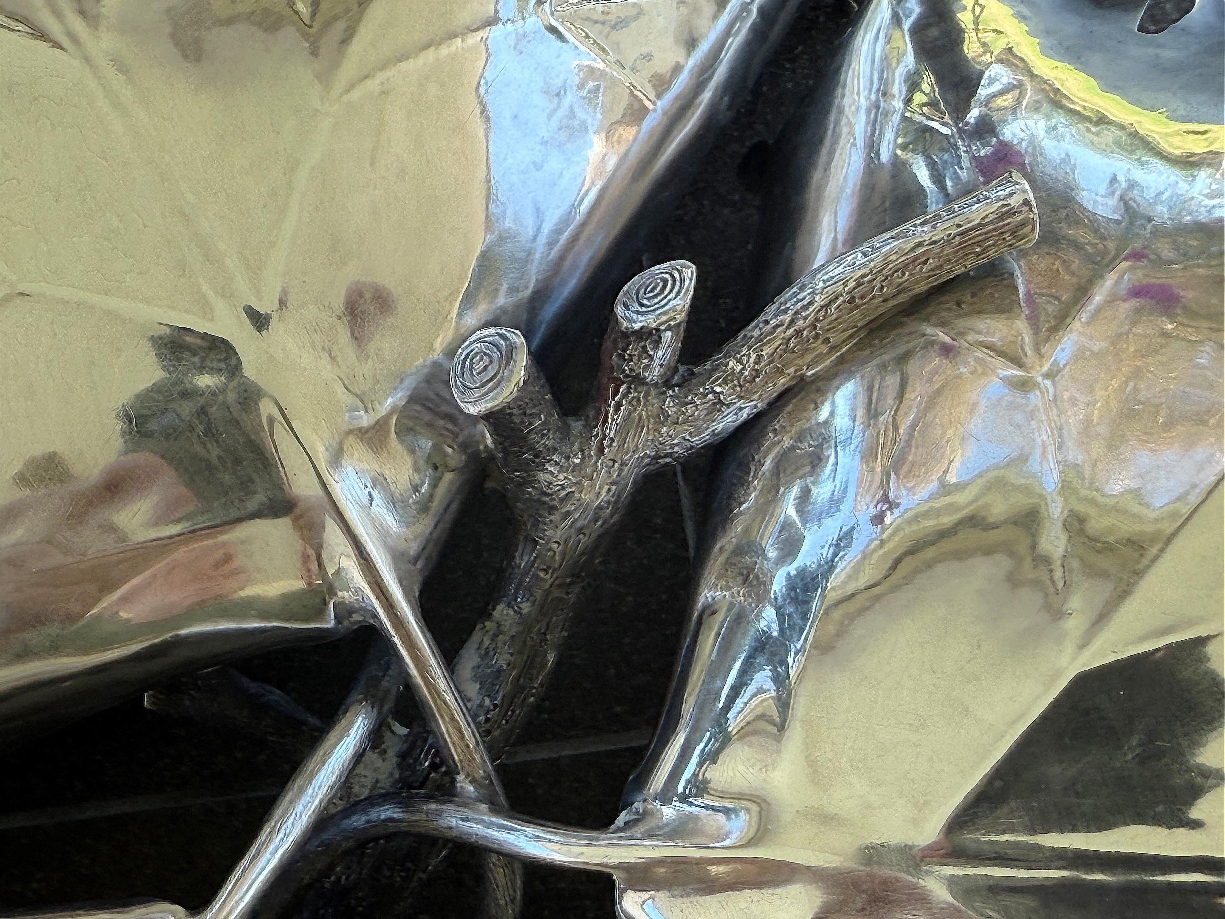 Sterling Silver A large sterling silver maple leaf centerpiece by Buccellati, Italy 20th century For Sale