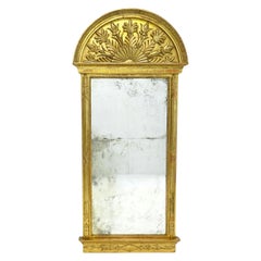 A Large Swedish Neoclassical Giltwood Pier Mirror, circa 1820 with Arched Crest