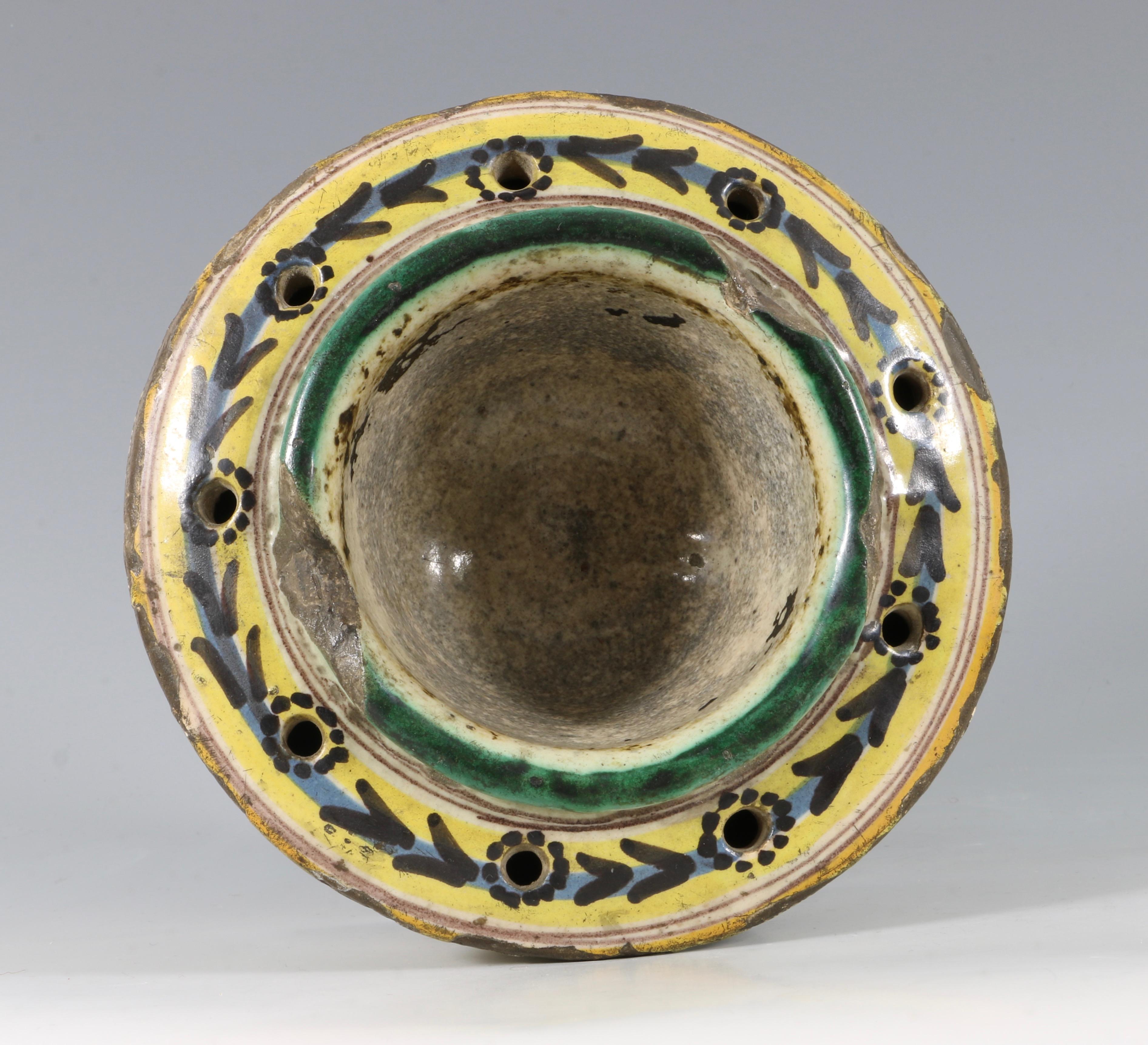Large Spanish Faience Talevera Inkwell, 17th-18th Century For Sale 2