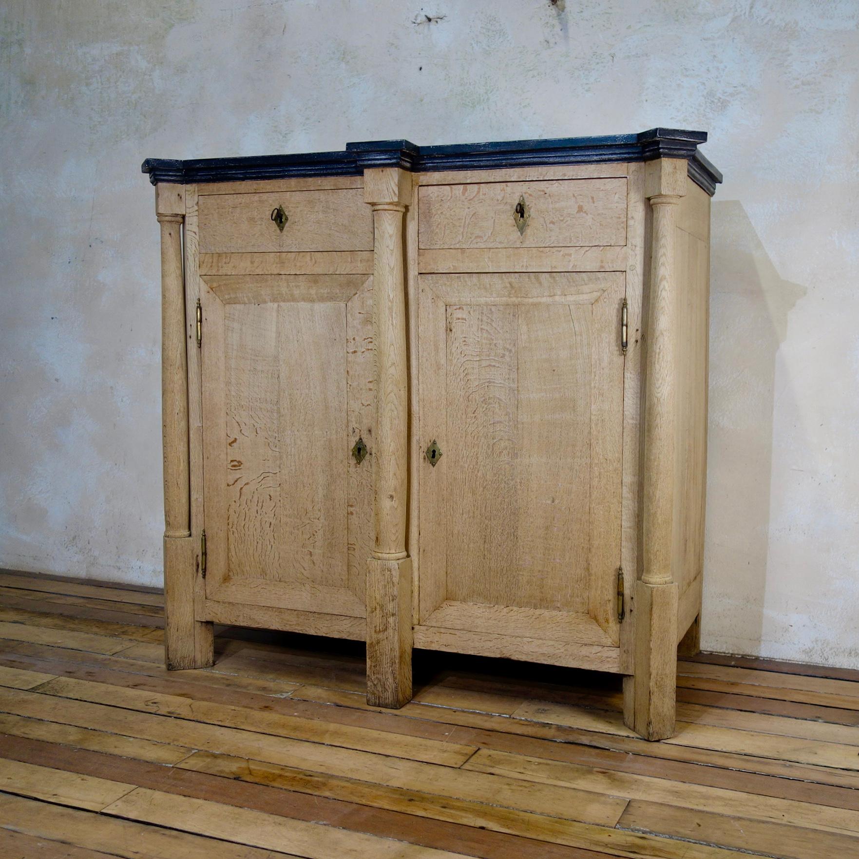 Large Tall Early 19th Century French Bleached Oak Empire Side Cabinet Cupboard 3