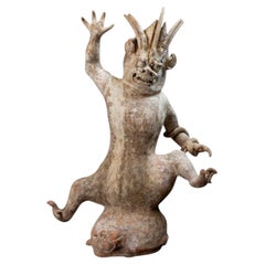 A Large Tang Dynasty Zhenmushou Tomb Guardian Figure