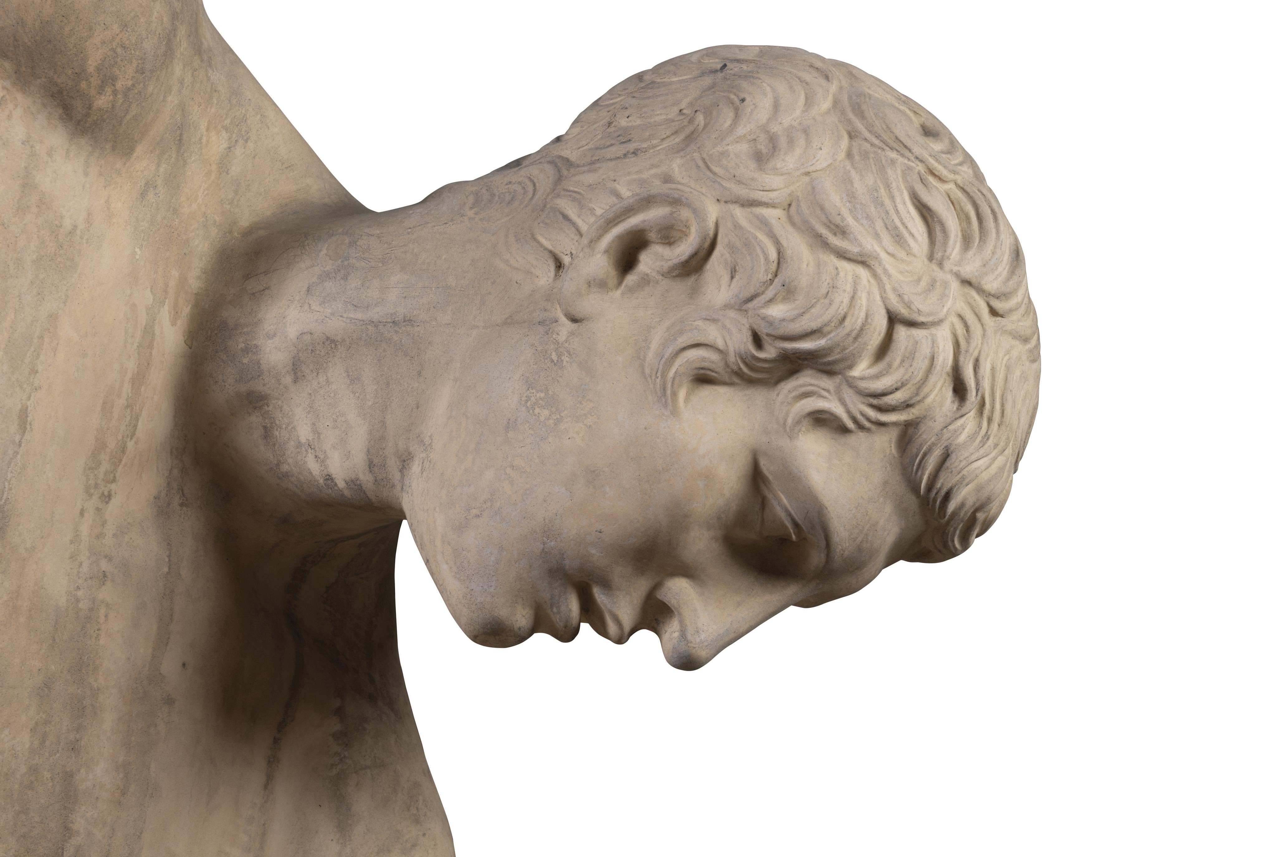 Grande statua di Discobolo in terracotta, XIX secolo In condizioni buone in vendita a ARMADALE, VIC