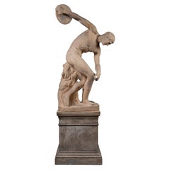 Gran estatua de terracota de Discóbolo, siglo XIX