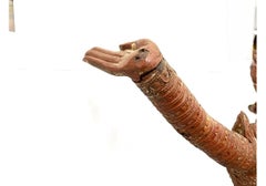 A Large Thai Or Burmese Carved Wooden Dancing Deity