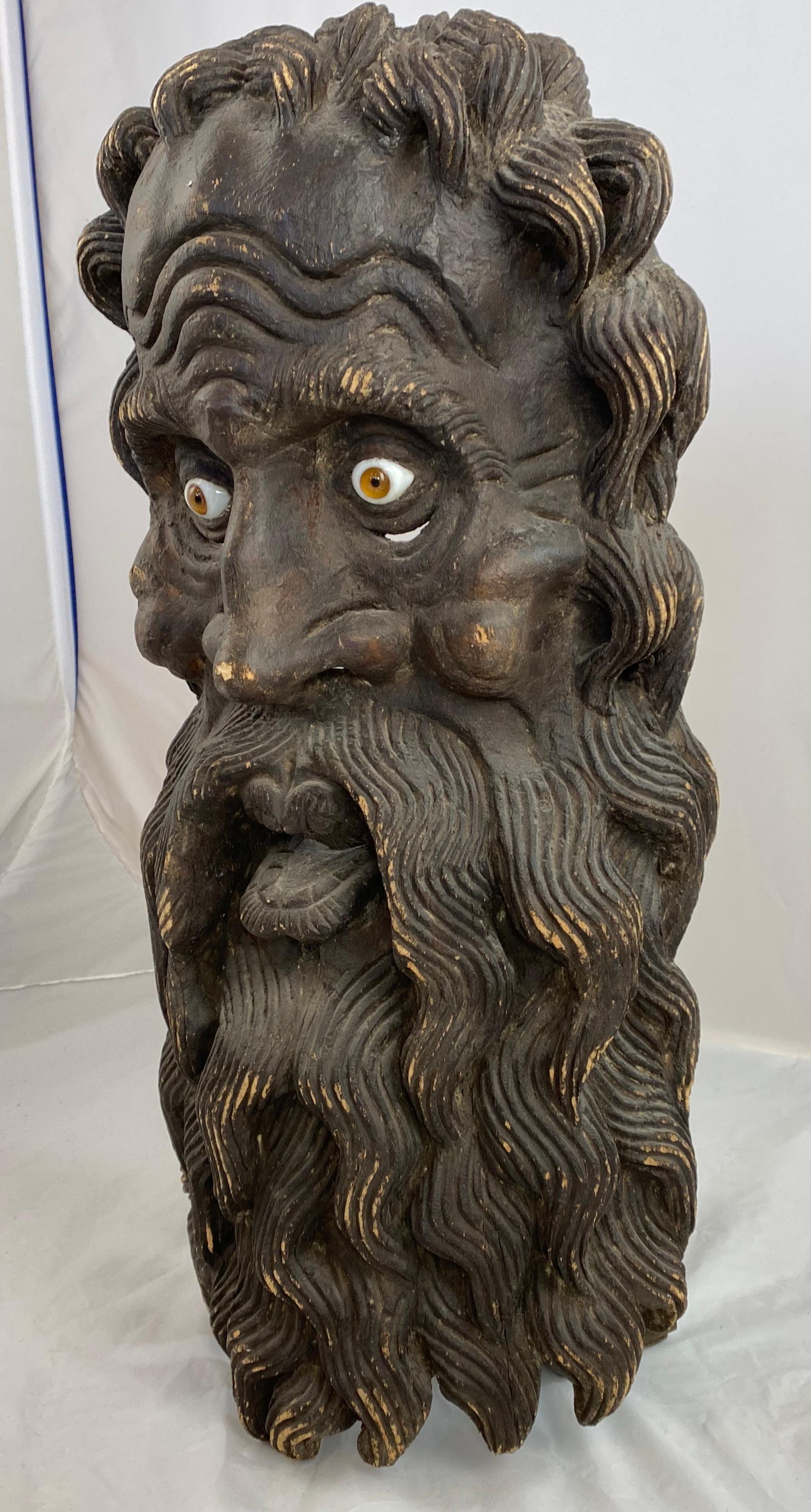 19th Century Large Theatrical Mask, 19th C For Sale