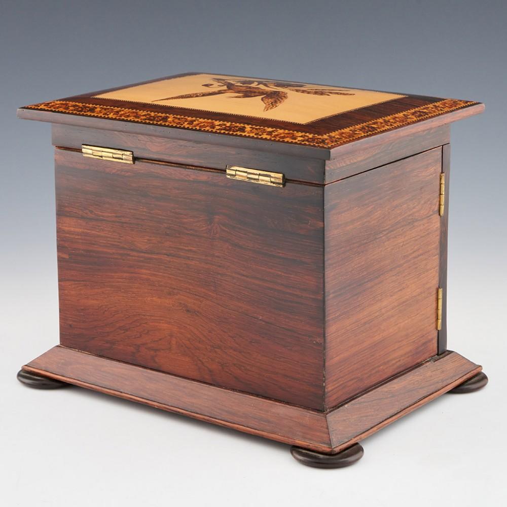 A Large Three Drawer Tunbridge Ware Jewellery Chest and Work Box, c1925 In Good Condition For Sale In Tunbridge Wells, GB