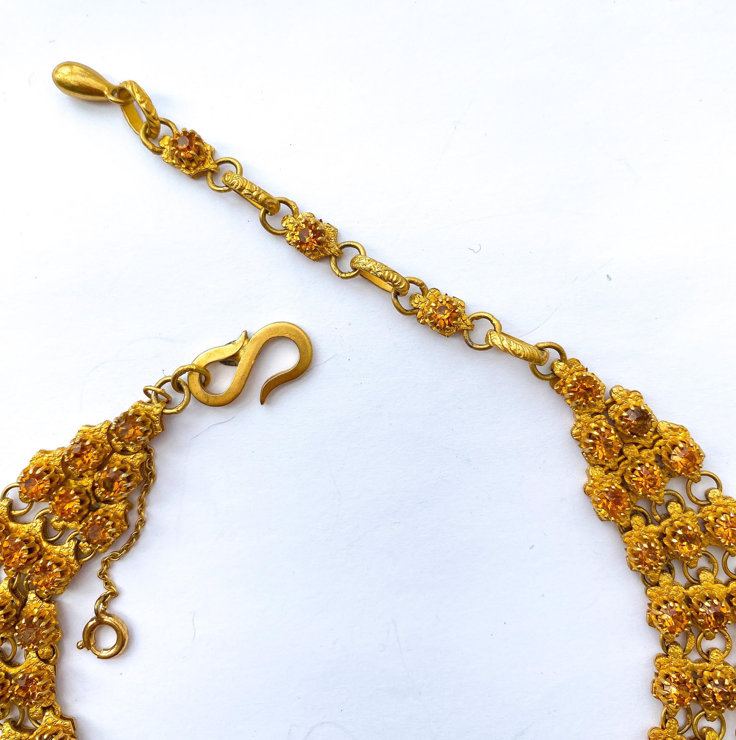 A large topaz paste necklace and earrings, Christian Dior by Mitchel Maer, c1954 5