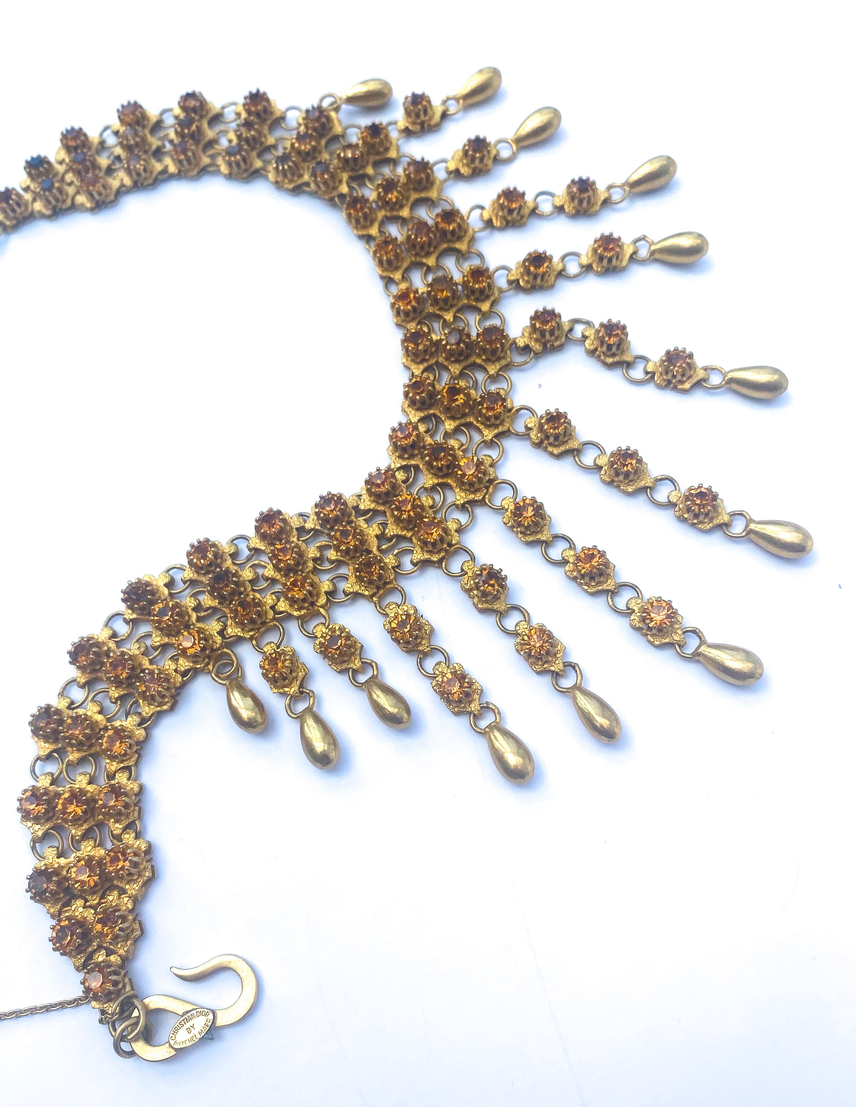 A large topaz paste necklace and earrings, Christian Dior by Mitchel Maer, c1954 7