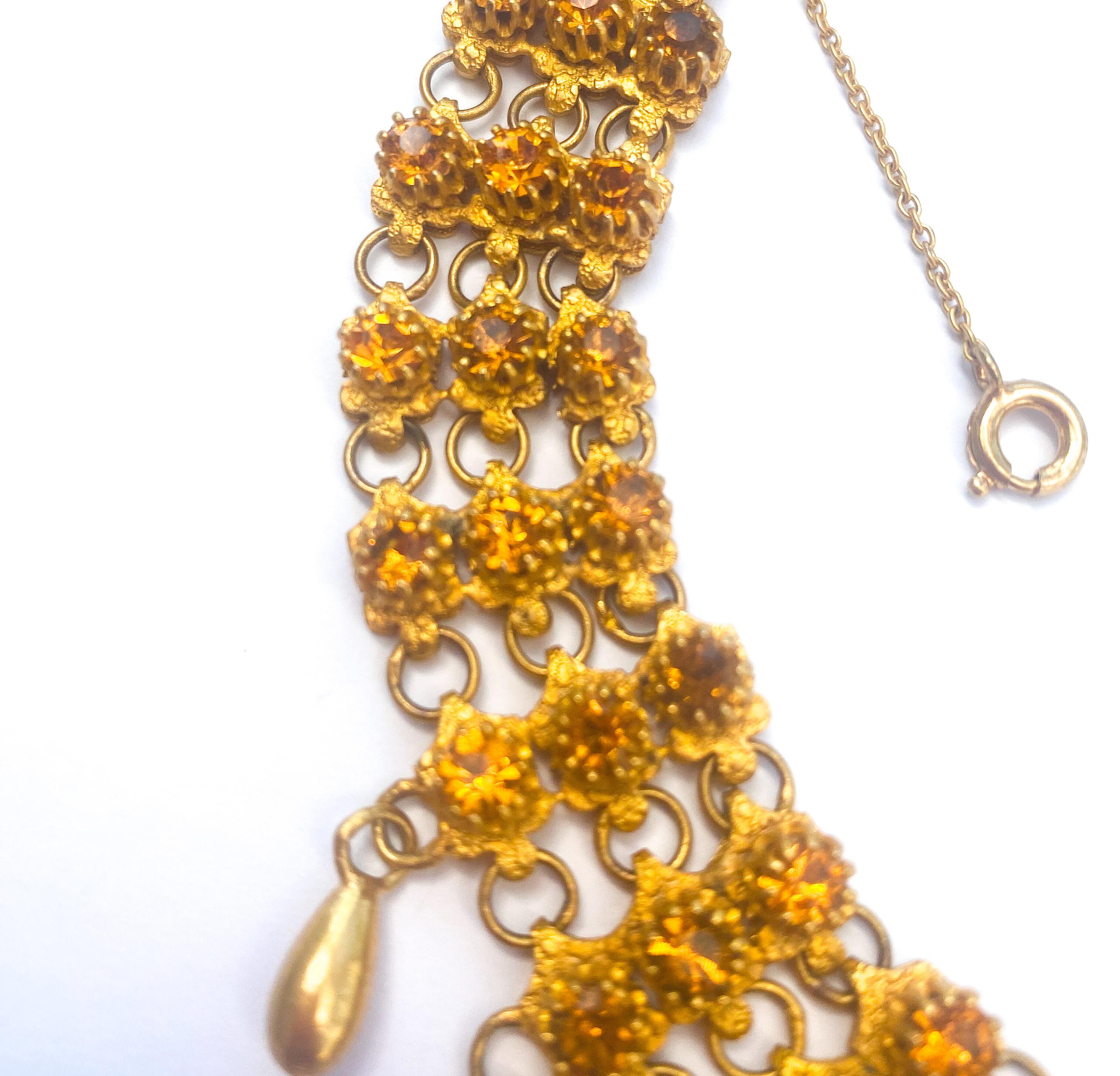 Byzantine A large topaz paste necklace and earrings, Christian Dior by Mitchel Maer, c1954