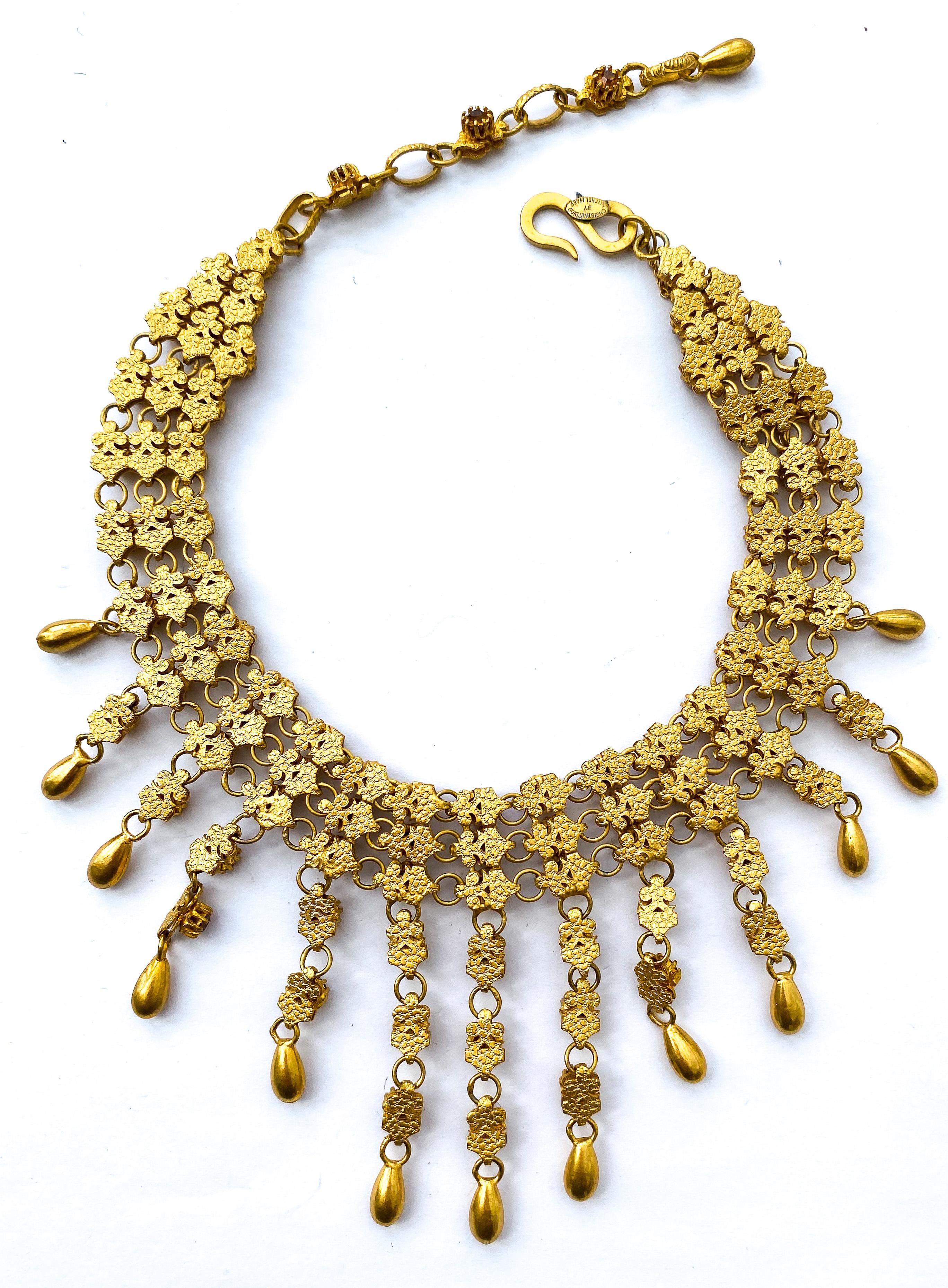 A large topaz paste necklace and earrings, Christian Dior by Mitchel Maer, c1954 1