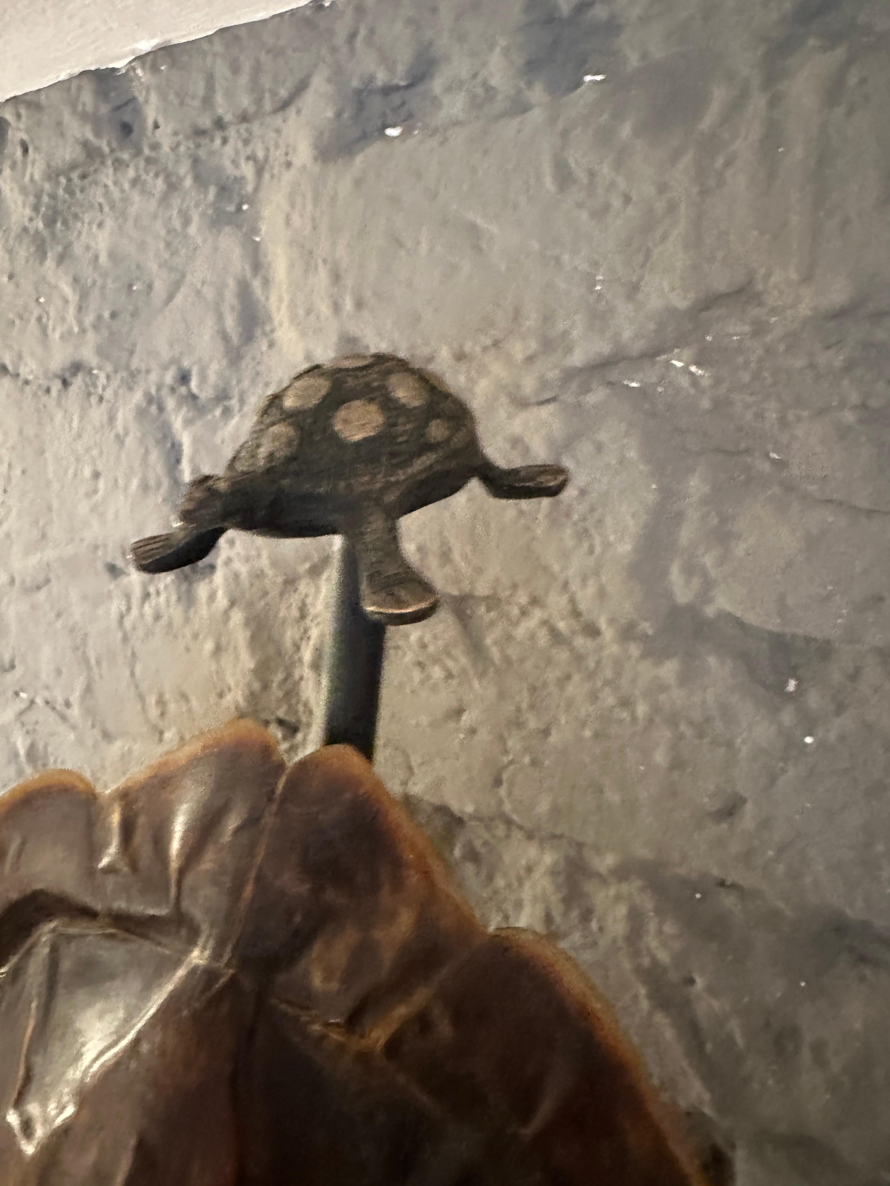 A large Tortoise Shell And Brass Table Lamp For Sale 2