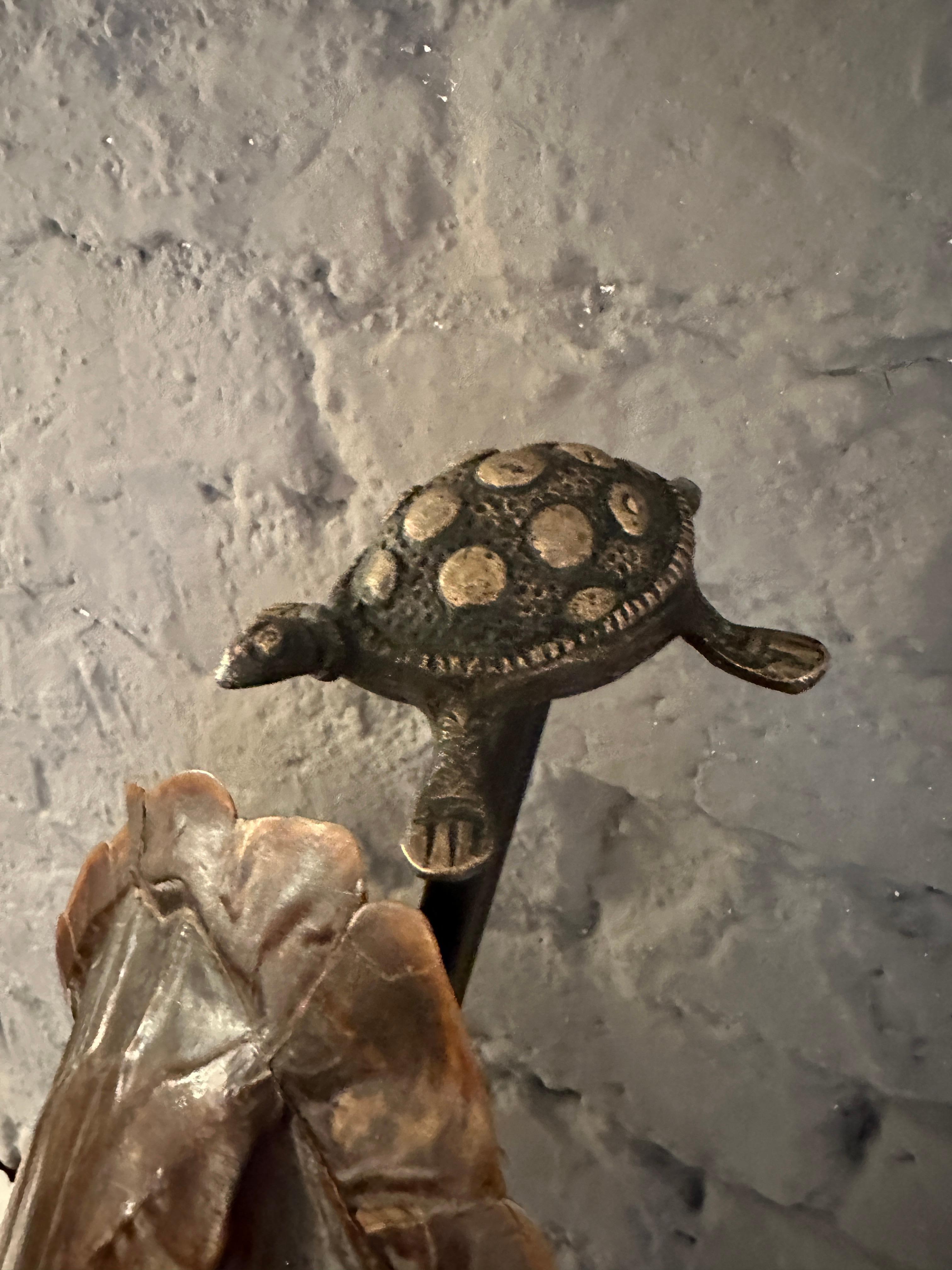 A large Tortoise Shell And Brass Table Lamp For Sale 4