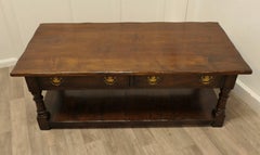 A Large Traditionally Made Oak Plank Top Coffee Table