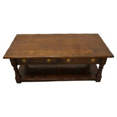 A Large Traditionally Made Oak Plank Top Coffee Table