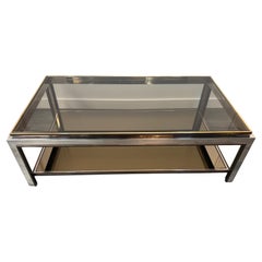 A large tri-metal two tiered coffee table by Romeo REGA