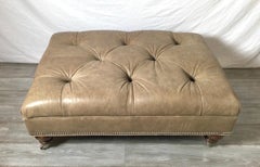 Large Tufted Leather Ottoman Coffee Table
