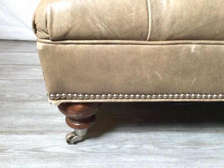Large Tufted Leather Ottoman Coffee Table at 1stDibs large leather