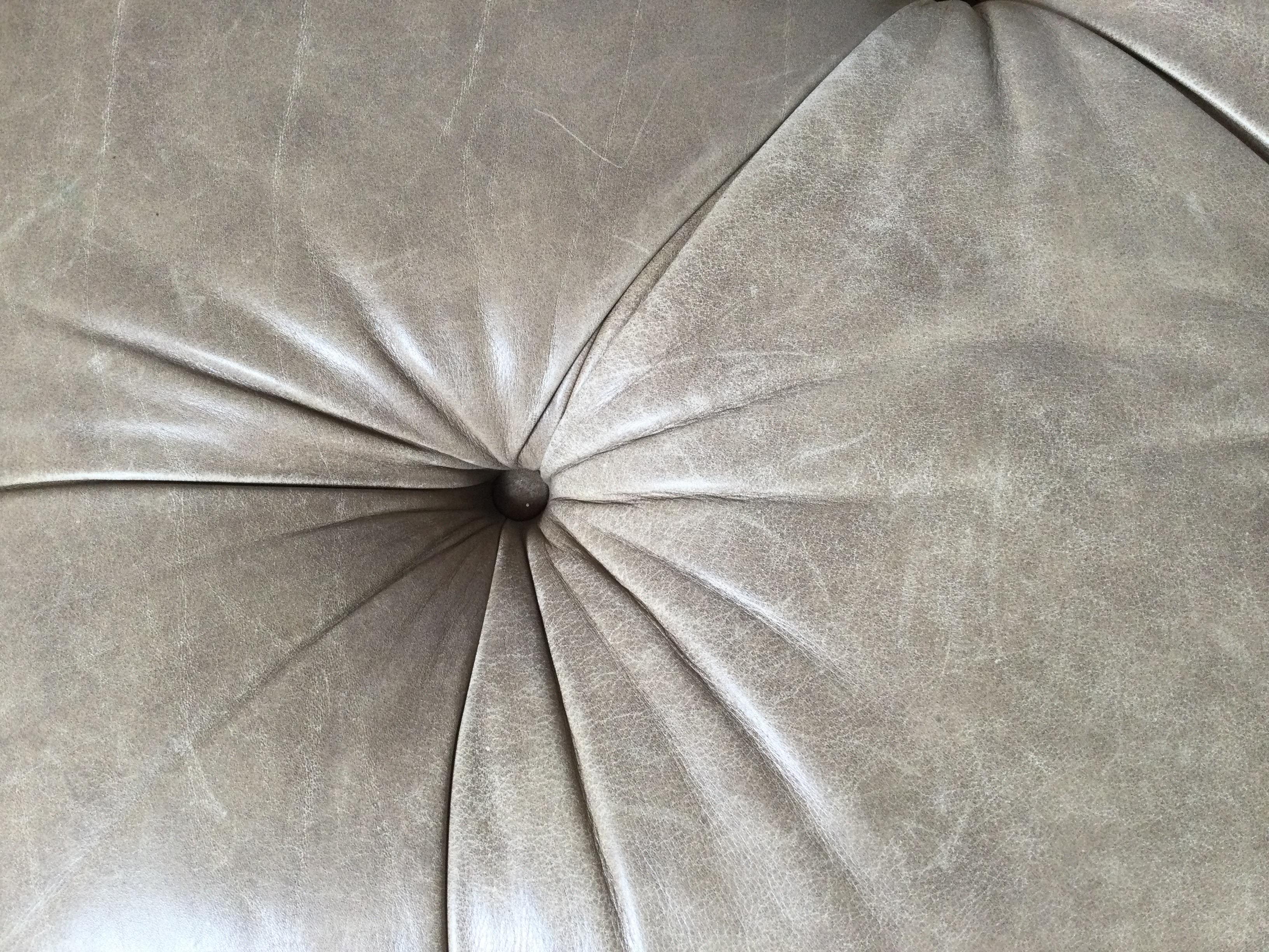 leather tufted ottoman