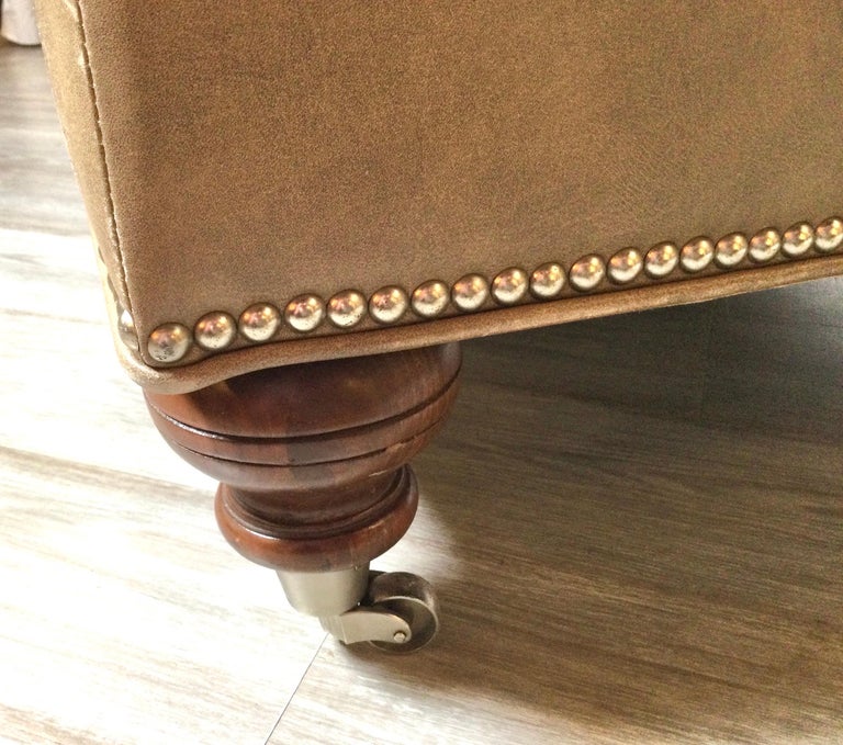 Large Tufted Leather Ottoman Coffee Table at 1stDibs large leather