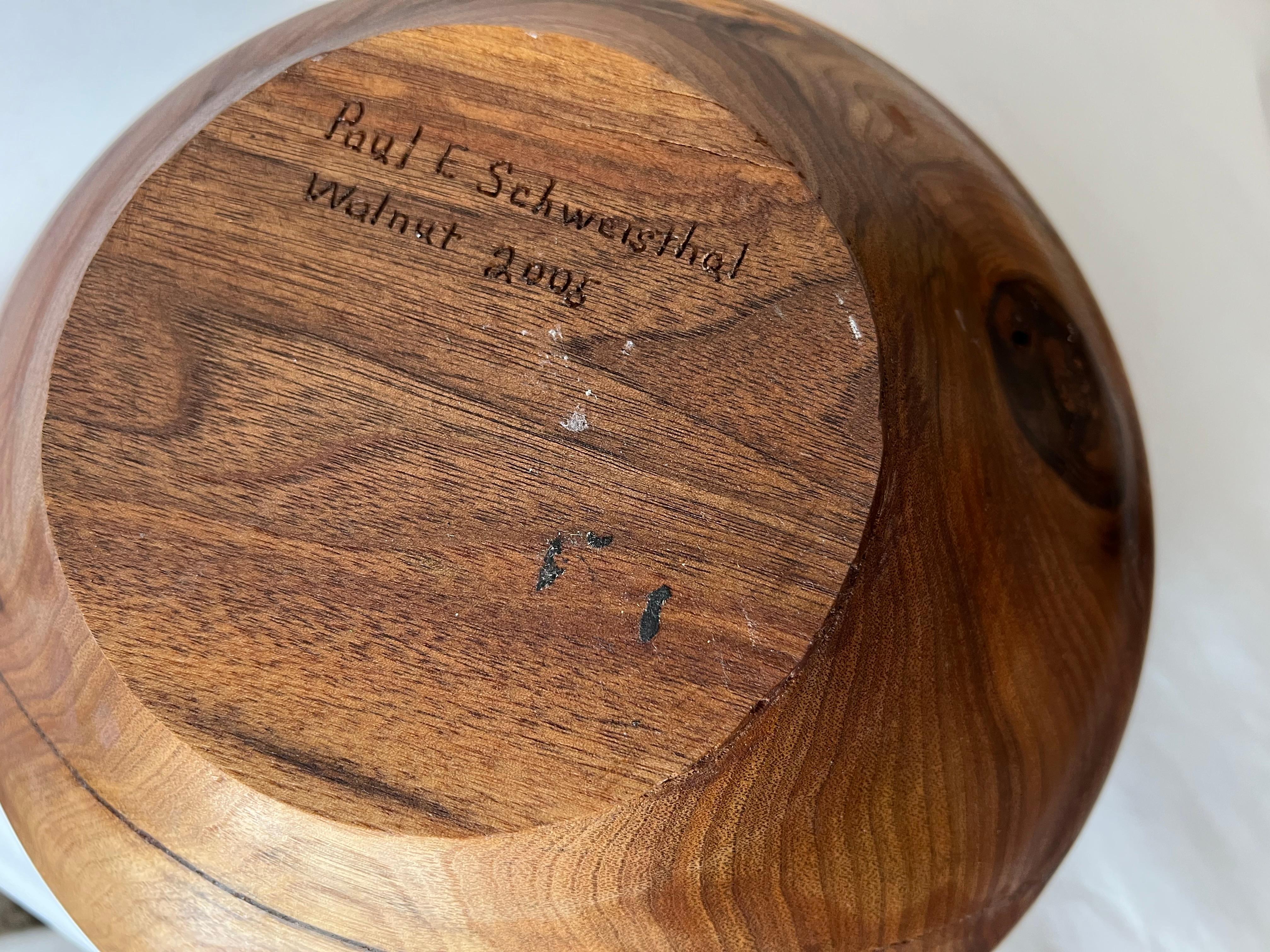 A Large Turned Walnut Bowl By Paul E. Schweisthal ca' 2005 For Sale 2