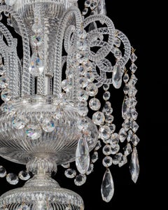 A Large Twenty Four Light Cut Glass Victorian Chandelier By Perry & Co London