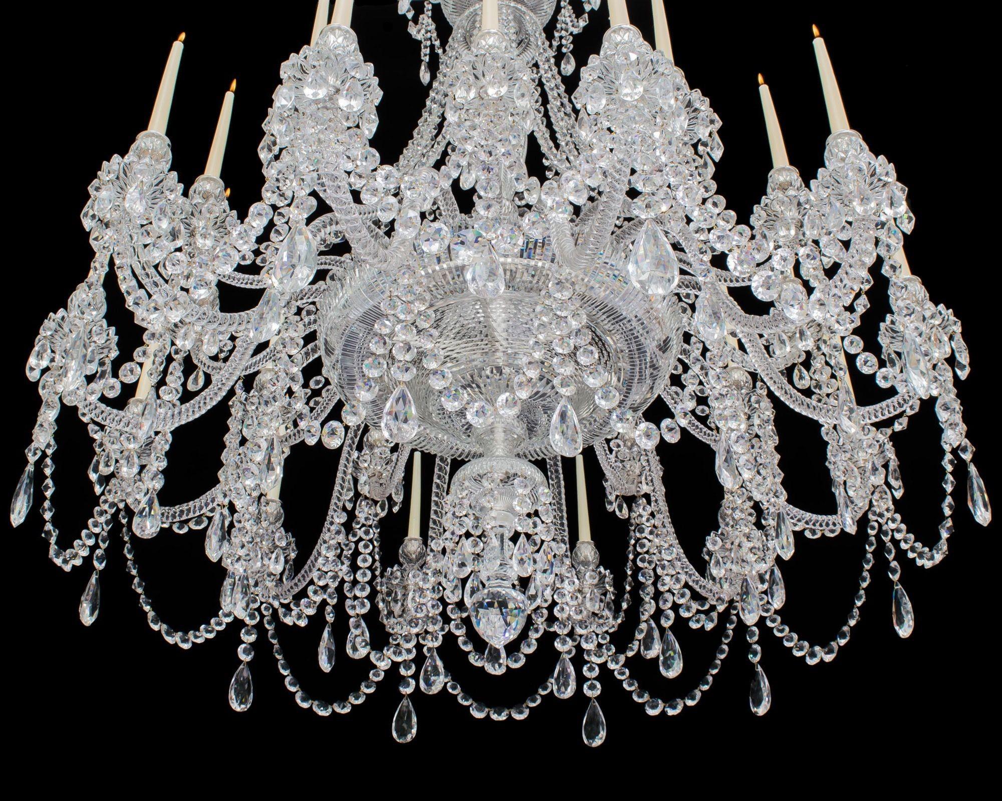 English A Large Twenty Four Light Cut Glass Victorian Chandelier By Perry & Co London For Sale