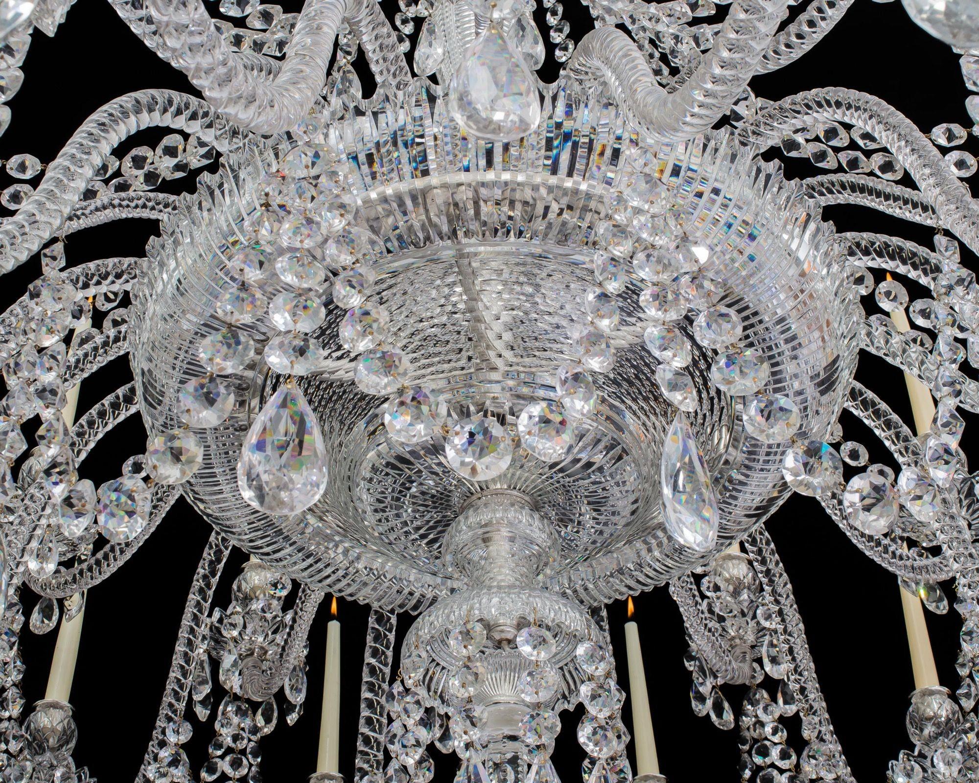 A Large Twenty Four Light Cut Glass Victorian Chandelier By Perry & Co London For Sale 2