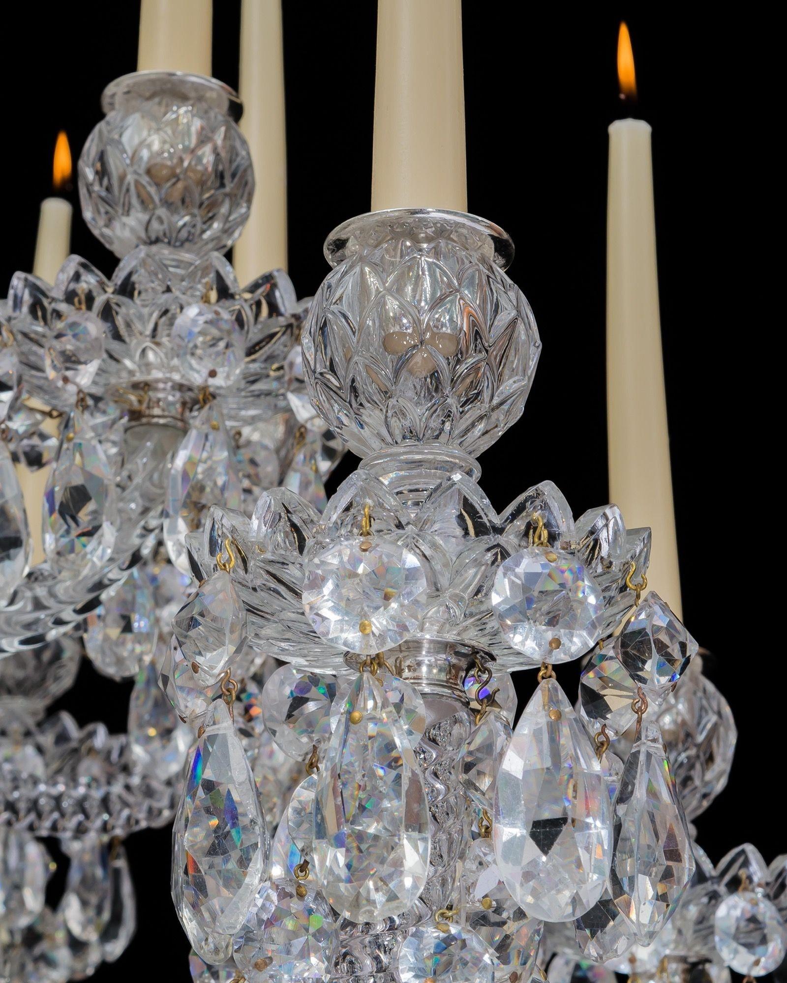 A Large Twenty Four Light Cut Glass Victorian Chandelier By Perry & Co London For Sale 3