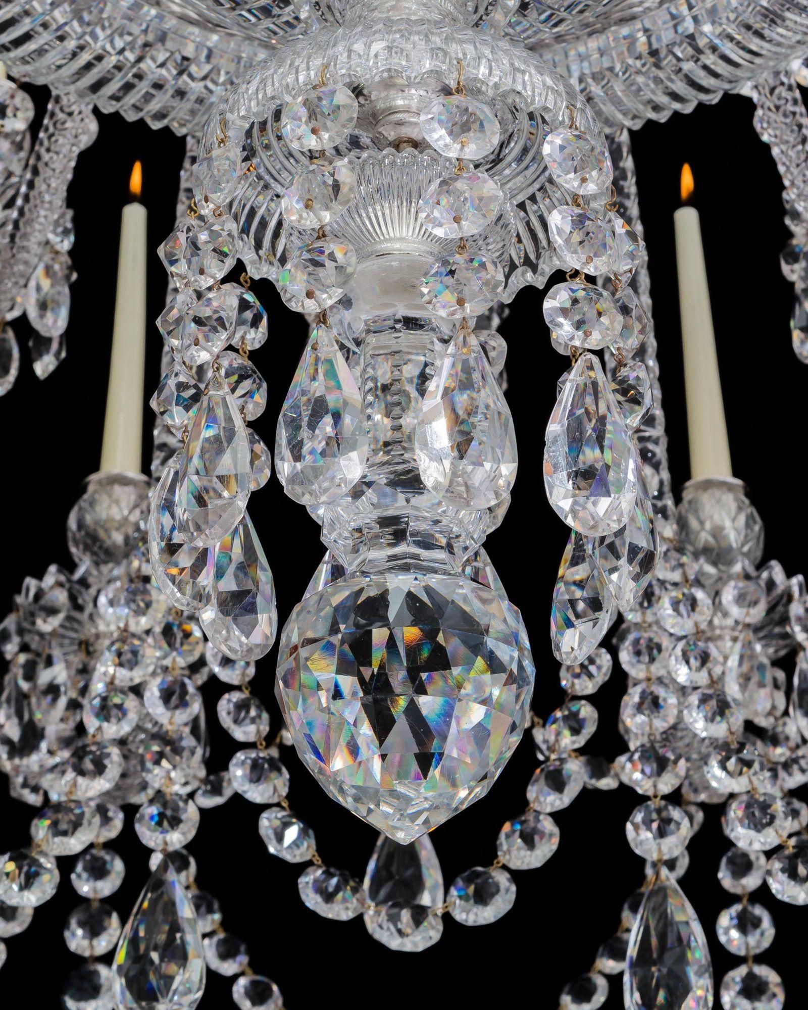 A Large Twenty Four Light Cut Glass Victorian Chandelier By Perry & Co London For Sale 4