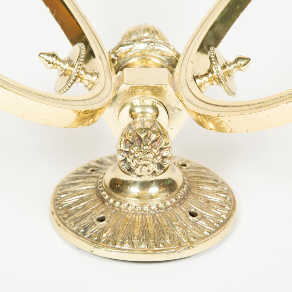 Large Twin Arm Brass Hat and Coat Hook 1