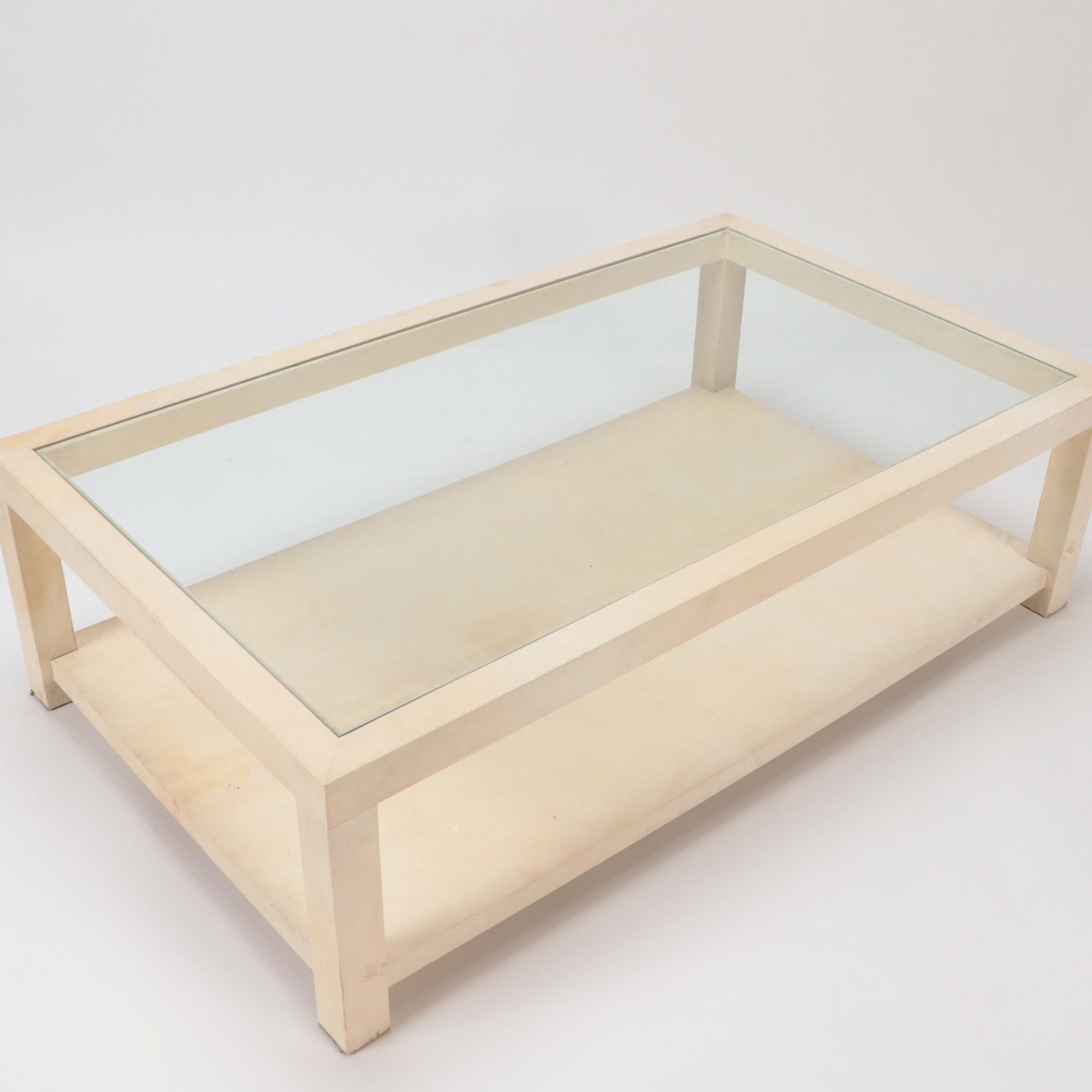 light wood and glass coffee table