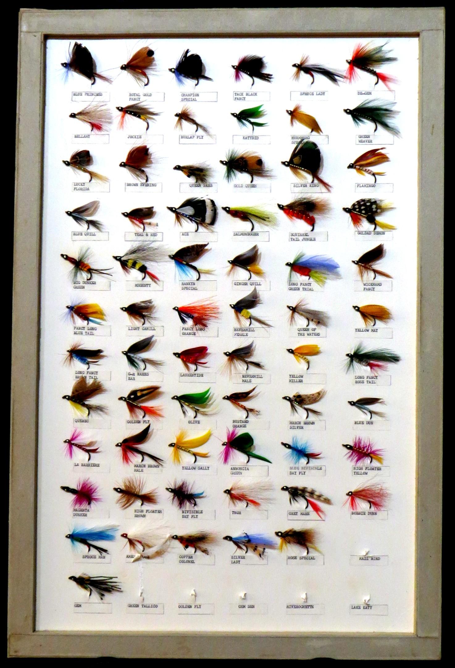 Hand-Crafted A Large & Unique Collection of Vintage Trout Flies & Lures, Canada Circa 1965 For Sale